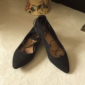 3/$25 Mossimo Supply Co, Lace Up Sueded Flats, Sz 6